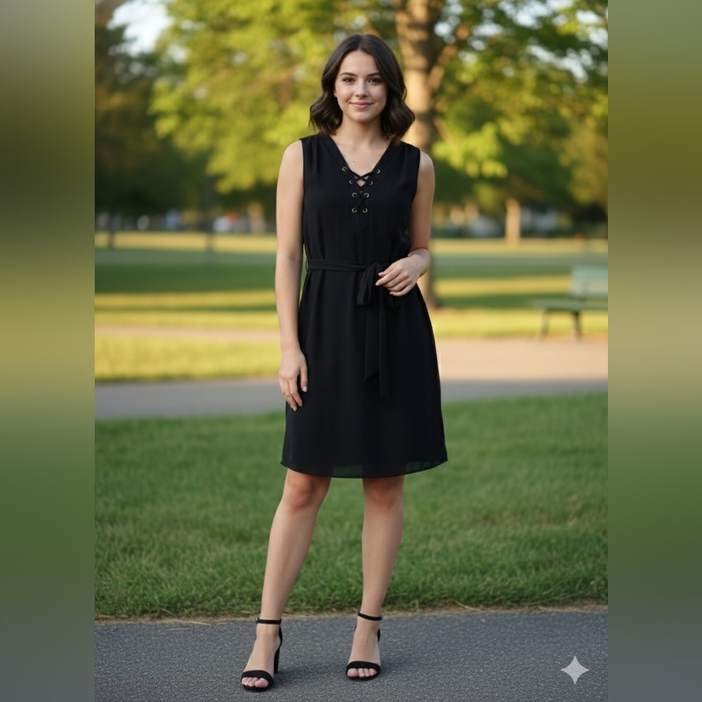 IZ BYER Black Sleeveless Dress Size M